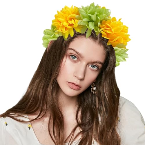 Elegante Stirnbänder mit weichem Stoff Blume Kopfschmuck Mädchen Blume Haarbänder Haarschmuck für Hochzeit Party Cosplay Haarschmuck für den Alltag von Fahoujs