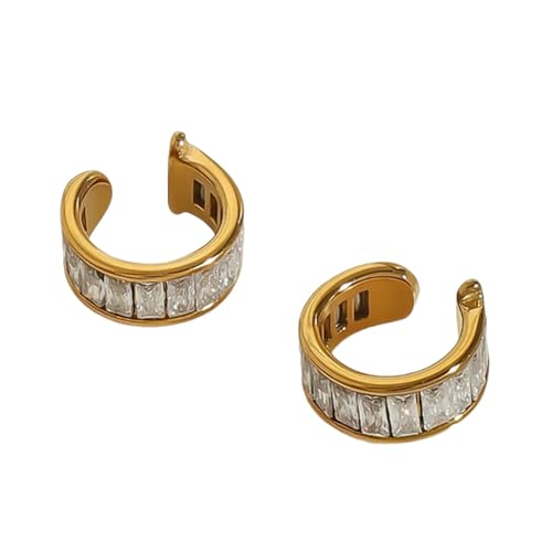 Elegante Strasssteine ​​Ohrmanschette Set Premium Edelstahl Ohrmanschette Hervorheben Funkelnde Strasssteine ​​für Partys von Fahoujs