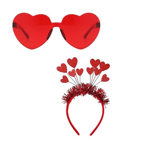 Eleganter Haarreif mit Brille, Valentinstag, Herz-Stirnband, Party, Kopfbedeckung, Rosenverkauf, Pedlar, Haarreif, Jahrestag, Valentinstag, Liebes-Stirnband von Fahoujs