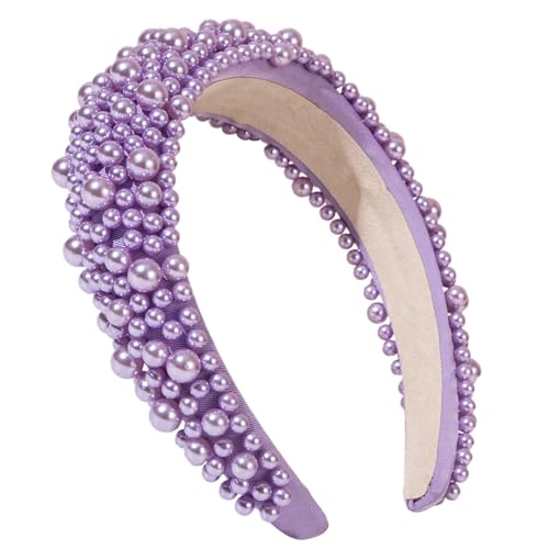 Eleganter Schwamm-Kopfschmuck, zartes Haar-Accessoire, modische Perlen, eingelegtes Stirnband, Haarschmuck für Hochzeiten, weiches und bequemes Material von Fahoujs