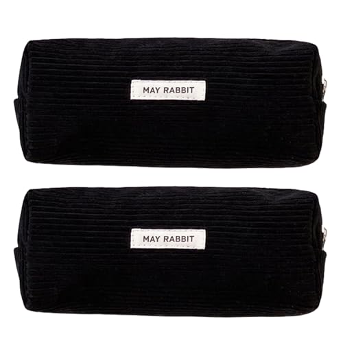 Fahoujs 2pcs Corduroy Bleistift Gehäuse Reißverschluss Bleistiftbeutel Für Erwachsene Erwachsene Große Kapazitätsbeutel Reisekosmetik Aufbewahrungstasche Mehrkompartiment Bleistifthalter von Fahoujs