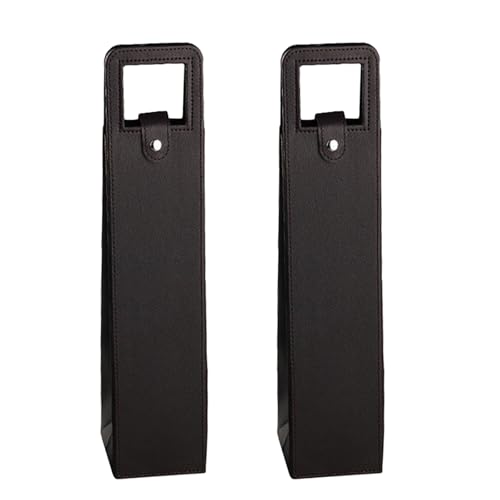 Fahoujs 2pcs Elegante Leder Weinflaschen Träger Wiederverwendbare Geschenke Tasche Für Partys Und Hochzeiten Stilvolle Champagner Organisatoren von Fahoujs