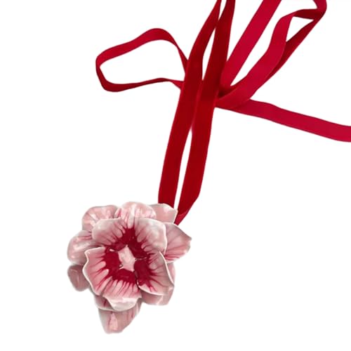 Fahoujs 3D Blumenhalshalskette Für Party Halskette Kette Halsbekleidung Kollarbone Halskette Girlfriends Valentines Geschenke von Fahoujs