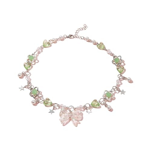 Fahoujs Acrylkristallperlen Halskette/Armband Einstellbare Länge Kette Schmucktägliches Verhältnis Accessoire Jugendliche Weibchen von Fahoujs