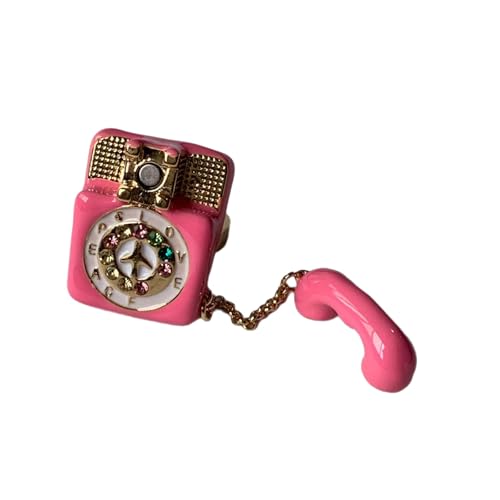 Fahoujs Altmodische Zifferblätter Telefongeformte Ringe Robuster Drop Oilbeschichteter Magnetischer Charmezubehör Für Trendige Aussehen Einzigartige Geschenk Für Feierlichkeiten von Fahoujs