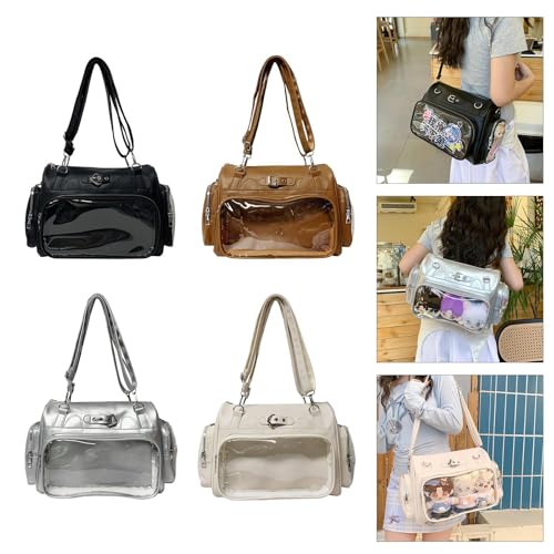 Fahoujs Anime Inspirierte Einstellbare Umhängetaschen Praktische PU Leder Backapck Große Kapazitätsbodentasche Für Tägliche Pendelpendelverkehr von Fahoujs