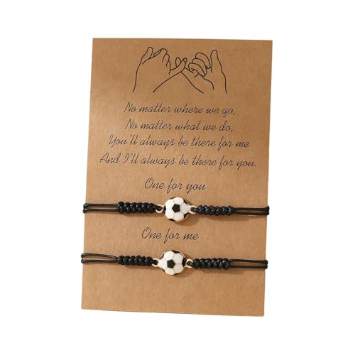 Fahoujs Bester Freund Geflochtene Fußballarmbänder Für Paare Jubiläum Geschenke Verstellbares Schwarz Weißes String Fußballzubehör Fahoujs Bester Freund Geflochtene Fußballarmbänder Für Paare Jubiläum Geschenke Verstellbares Schwarz Weißes String Fußballzubehör von Fahoujs
