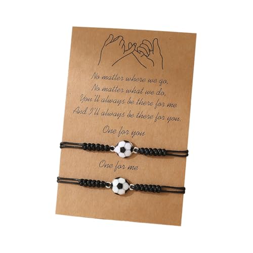 Fahoujs Bester Freund Geflochtene Fußballarmbänder Für Paare Jubiläum Geschenke Verstellbares Schwarz Weißes String Fußballzubehör Fahoujs Bester Freund Geflochtene Fußballarmbänder Für Paare Jubiläum Geschenke Verstellbares Schwarz Weißes String Fußballzubehör von Fahoujs