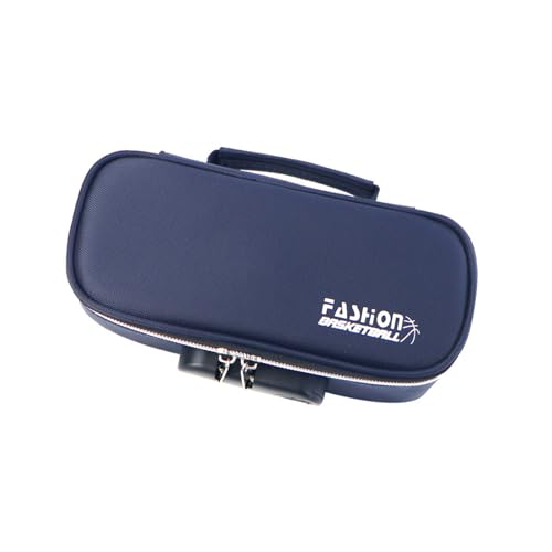 Fahoujs Bleistiftkoffer Mit Hoher Kapazität Schloss 4 Abschnitt Leinwand Stiftbeutel Mehrschichtiger Tasche Für Schulbüro 21.5x7x11Cm Schüler Fall Passwort von Fahoujs