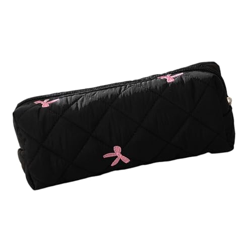 Fahoujs Bowknot Bencil Case Tragbare Bleistift Organisatoren Tasche Große Kapazität Beutel Reise Make Up Tasche Für Studentische Frauen Mädchen Blumendesktop Aufbewahrung von Fahoujs