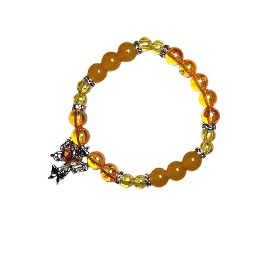 Fahoujs Buntes Kristallperlen Armband Perlen Armband Schmetterling Anhänger Handchain Accessoire Für Partys Und Alltagsnetzwelz Schmuck von Fahoujs