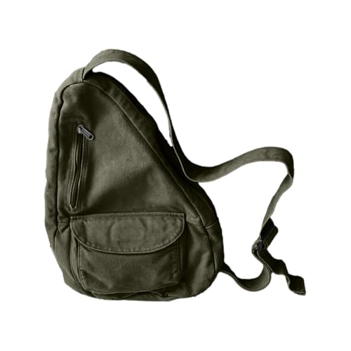 Fahoujs Crossbody Taille Pack Canvas Pack Modetrendy Gürtelbeutel Große Kapazität Sporttasche Für Teen Erwachsene Reisen Brust Mode Canvas Rucksack von Fahoujs