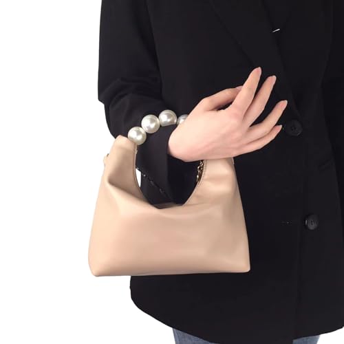 Fahoujs Damen PU Leder Abend Geldbeutel Perlen Perlen Handtasche Mit Ketten Crossbody Tasche Für Hochzeitsfeier Prom Womens Handtasche von Fahoujs
