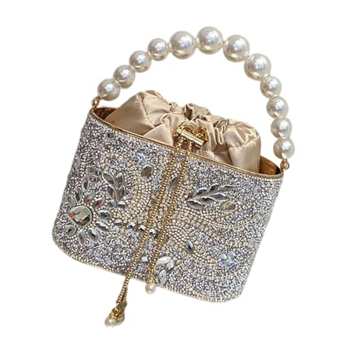 Fahoujs Damenkette Crossbody Bag Elegant Abend Glitzernder Handtasche Bögen Bankett Strassstiche Schulter Für Party Frauen Abend Elegante Handtasche Crossbody Strauchsteine von Fahoujs
