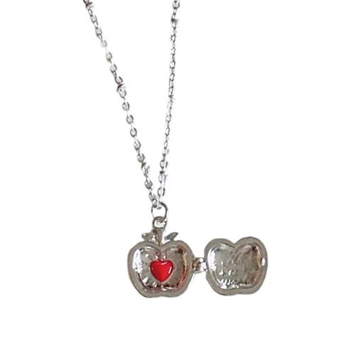 Fahoujs Einzigartige Designs Appled Themed Locket Halskette Ausblenden Aufbewahrungsfach Und Ergonomisch Tragen Komfort Comfort Comfort Casual Wear Offenbarer Äpfel Halskette von Fahoujs
