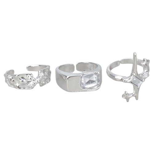 Fahoujs Einzigartige Strukturierte Zirkon Eingelegtes Star Designs Paarringe Tragbares Accessoire Für Tägliche Verschleiß Und Besondere Anlässe Modepaar Schmuck von Fahoujs