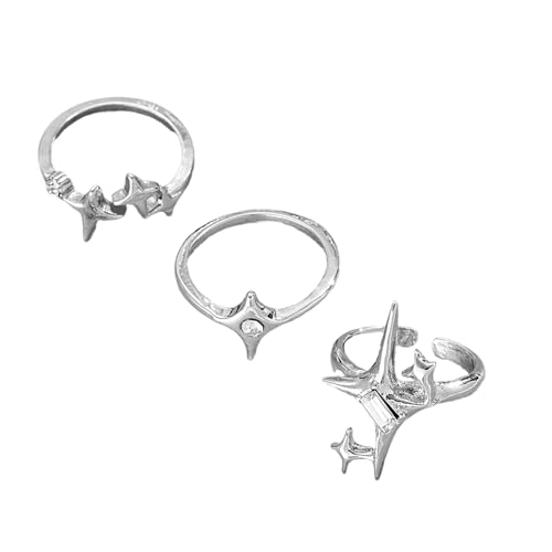 Fahoujs Einzigartige Strukturierte Zirkon Eingelegtes Star Designs Paarringe Tragbares Accessoire Für Tägliche Verschleiß Und Besondere Anlässe Modepaar Schmuck von Fahoujs