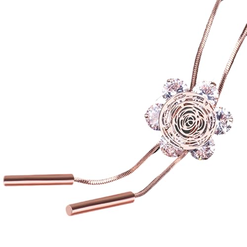 Fahoujs Elegante Frauen Kubikzirkonia Und Schmetterling Anhänger Halskette Mit Langer Verstellbarer Kette Für Pulloverstyling Alltags Kette Halskette von Fahoujs