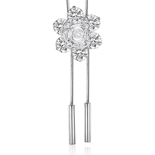 Fahoujs Elegante Frauen Kubikzirkonia Und Schmetterling Anhänger Halskette Mit Langer Verstellbarer Kette Für Pulloverstyling Alltags Kette Halskette von Fahoujs