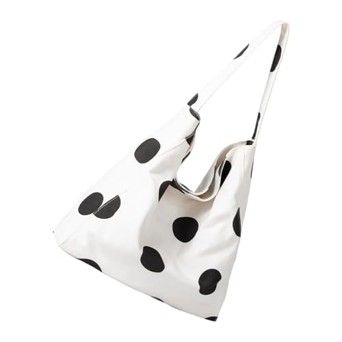 Fahoujs Elegante Punktmuster Übergroße Pendlertasche Waschbares Leinwand Handschifftasche Mit Organisatorischen Fächern Frauen Praktische Leinwand Handtasche von Fahoujs