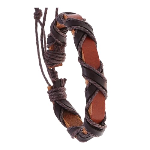 Fahoujs Elegantes Handgewebtes Stabiles PU Lederarmband Für Männer Und Frauen Für Mode Enthusiasten Und Trendsetters Casual Wear Bequemes Verschleiß Armband von Fahoujs