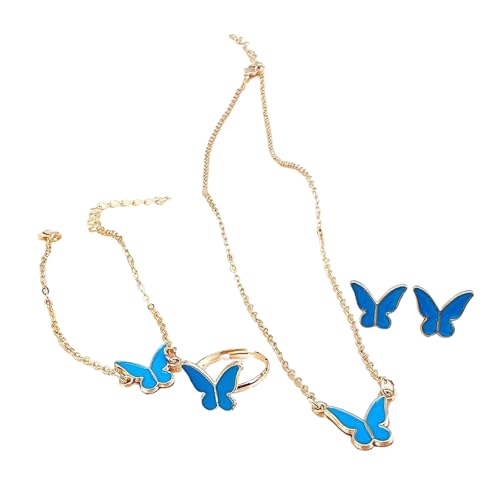 Fahoujs Elegantes Schmetterlingsketten Armband Ringe Bolzen Mit Zartem Design Für Moderne Frauen Die Einzigartige Stile Allergie Resistent Modeschmuck Suchen von Fahoujs