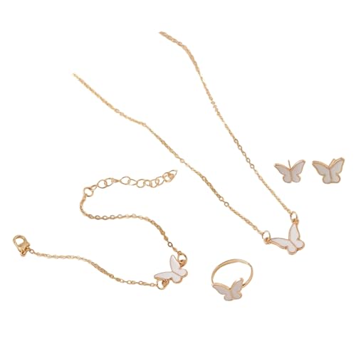 Fahoujs Elegantes Schmetterlingsketten Armband Ringe Bolzen Mit Zartem Design Für Moderne Frauen Die Einzigartige Stile Allergie Resistent Modeschmuck Suchen von Fahoujs