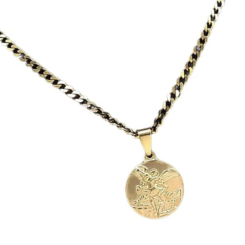Fahoujs Erzengel Gold/Silber Anhänger Halskette Für Männer Und Frauen Edelstahl Choker Religiöser Schmuck Inspirierende Geschenk Erzengel Halskette von Fahoujs