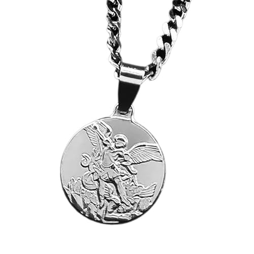 Fahoujs Erzengel Gold/Silber Anhänger Halskette Für Männer Und Frauen Edelstahl Choker Religiöser Schmuck Inspirierende Geschenk Erzengel Halskette von Fahoujs