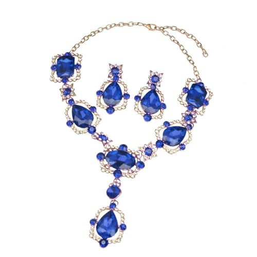 Fahoujs Exquisites Kristallschmuck Ensembles Wunderschöne Kristall Edelsteine Halskette Ohrringe Set Für Moderne Und Einzigartige Stile Europäischer Stil Schmuck Europäischen Stil von Fahoujs