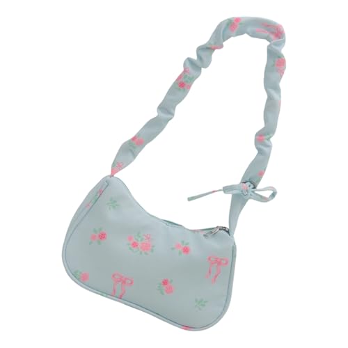 Fahoujs Florale Gedruckte Umhängetasche Für Frau Große Kapazität Handtasche Mode Unterarm Tasche Falten Achselhöhle Frauen Einfache Achselhöhle Faltenhandtasche Damen Blumen Bedruckte Schulter von Fahoujs