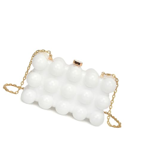 Fahoujs Frauen Tasche Modische Crossbody Bubble Acryl Handtasche Kette Gurtschalter Abend Für Party Frauen Abendkette Gurt Schulter Acrylhand Handtasche Mode Crossbody von Fahoujs