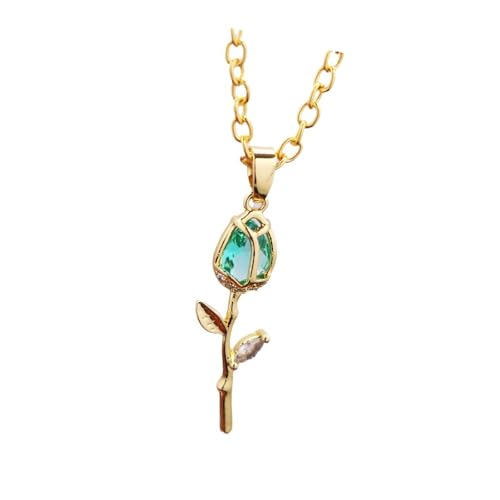 Fahoujs Goldkupfer Tulpen Blumenkette Mit Strasssteinen Die Tragbares Zubehör Für Hochzeiten Und Besondere Anlässe Detailliert Beschreiben Vintage Styles Halskette von Fahoujs