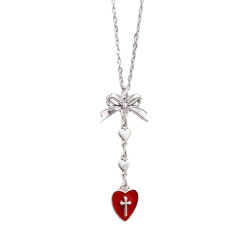 Fahoujs Gothic Themeed Sturdy Alloy Halskette Mit Kompliziertem Schwarzem Herzen Designs Tragbares Accessoire Für Tägliche Freizeitkleidung Gothic Heart Halskette von Fahoujs