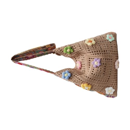 Fahoujs Häkeln Umhängetasche Frauen Leichter Strandstrandpanzer Mit Böhmischer Stickerei Und Langem Gurt Strick Crossbody von Fahoujs