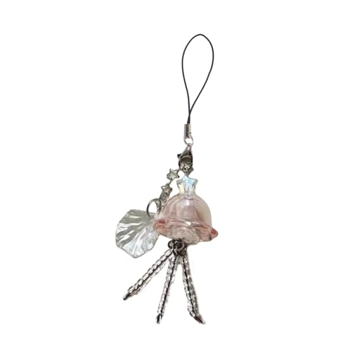 Fahoujs Handgefertigter Jellyfish Anhänger Einzigartiger Schlüssel Schmücken Zart Hängende Dekore Stylish Quallen Telefon Charme Für Jeden Anlass Shell Perlen Charme von Fahoujs