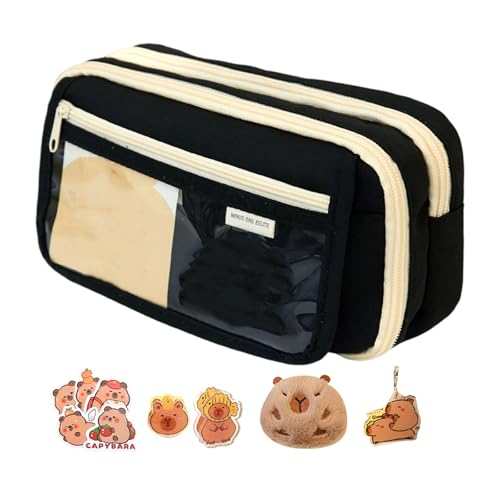 Fahoujs Hochkapazitäts Bleistiftkoffer 9 Fächer Stiftbeutel Leinwand Bleistifttasche Großer Kapazität Pen Organisator Für Erwachsene Kid Canvas School Accessoires Beutel von Fahoujs