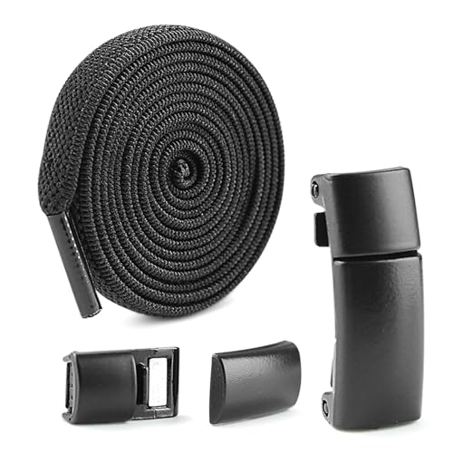 Fahoujs Keine Krawattenschuhschnüre Metall Press Schloss Haken Schleusen Elastische Flache Schnürsenkel Set Für Sneakers Casual Schuhe Kinder Erwachsene Schuhe von Fahoujs