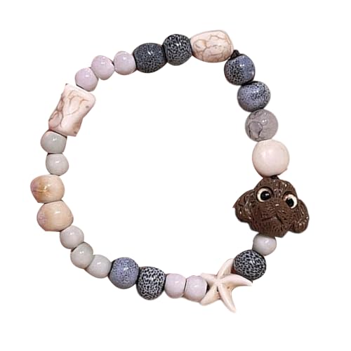 Fahoujs Keramikperlen Armband Mit Hundeanhänger Verstellbarer Länge Armband Stylish Accessoire Für Täglich von Fahoujs