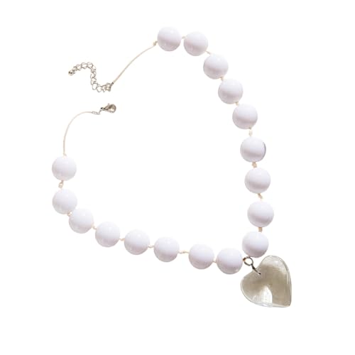 Fahoujs Legierter Herz Halskette Mode Perlen Halskettenkette Heart Halskette Ein Nachdenkliches Geschenk Für Liebhaber Modeschmuck von Fahoujs