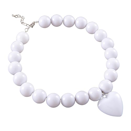 Fahoujs Legierter Herz Halskette Mode Perlen Halskettenkette Heart Halskette Ein Nachdenkliches Geschenk Für Liebhaber Modeschmuck von Fahoujs