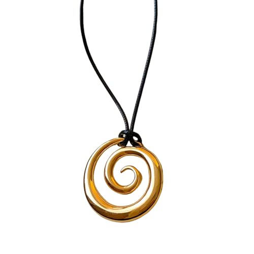 Fahoujs Legierung Hollow Round Anhänger Halskette Mit Verstellbaren Ketten Frauen Modezubehör Für Winteroutfits Winter Schmuck Geeignet von Fahoujs