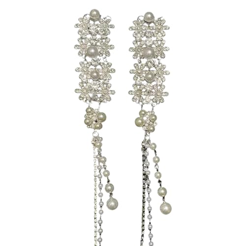 Fahoujs Legierung Und Perlen Haarnadel Mit Quasten Strasssteine Perlen Haare Haarteil Für Braut Mode Enthusiasten Party Haarschmuck von Fahoujs