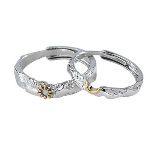 Fahoujs Liebe Inspirierte Verstellbare Robuste Messingringe Für Paare Mit Sonnen Und Mond Designs Accessoire Für Besondere Anlässe Paare Ringe von Fahoujs