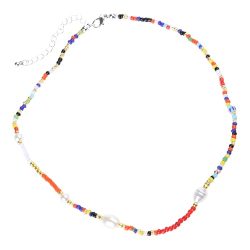 Fahoujs Mehrschichtige Perlen Halskette Einstellbare Länge Halskette Perlen Armband Mode Schmuck Elegante Halskette Für Stilvolles Outfit von Fahoujs