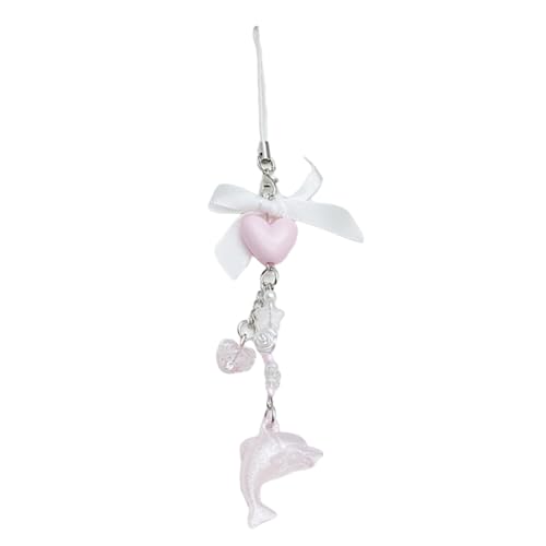 Fahoujs Mehrzweck Telefon Und Bag Zubehör Vielseitiger Harz Delphin Herz Bowknot Telefon Für Mobiltelefone Kameras Schlüsselanhänger Trendy Keyring von Fahoujs