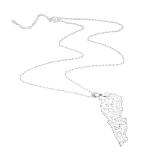 Fahoujs Metal Hollow Libanese Map Halskette Einstellbare Länge Neckketten Eleganter Chokerschmuck Für Partys Und Versammlungen Einzigartige Modische Statement von Fahoujs