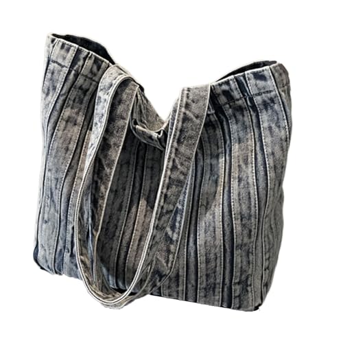 Fahoujs Mode Gewaschene Jeans Unterarmtasche Geräumige Handtasche Großkapazitäts Umhängetasche Für Den Täglichen Gebrauch Frauen Räumlich Carryall von Fahoujs