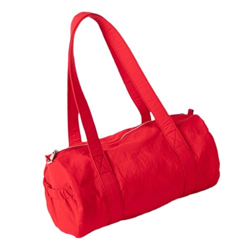 Fahoujs Mode Runde Röhrchen Handtasche Casual Nylon Umhängetasche Ladies Feste Farbzylinder Achselgrundstück Für Tägliche Verwendung Koreaner Mode Schulter von Fahoujs