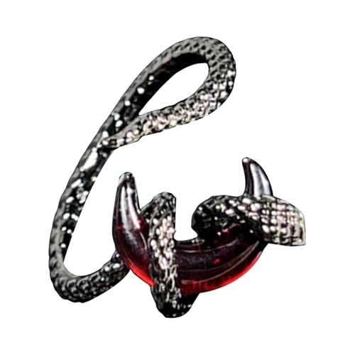 Fahoujs Mode Schlange Inspirieren Offene Ringe Mit Mondakzent Tragbarem Accessoire Für Vielseitige Freizeitkleidung Stilvolle Outfits Schlangenmondringe von Fahoujs